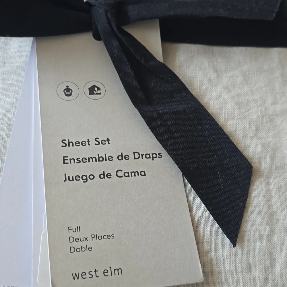 ❤️BUY 2 GET 1 FREE West Elm European Flax Linen,Full,Retail $269.00,Frost Grey